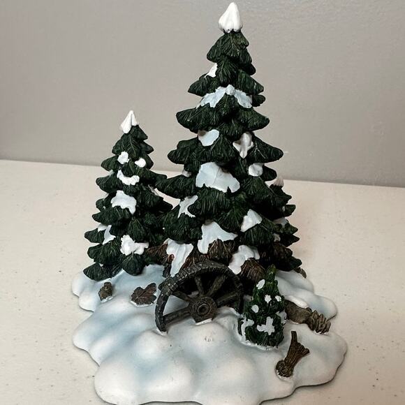 Dept. 56 Village Series Accessory Wagonwheel Pine Grove Evergreen Snow Trees - Picture 2 of 8